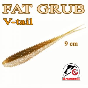 Set 5 năluci Grub pentru biban, șalău, știucă,  FAT GRUB 9, 9cm,  Cod: FG9C003