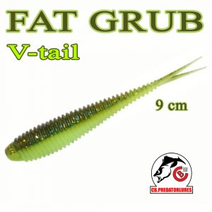 Set 5 năluci Grub pentru biban, șalău, știucă,  FAT GRUB 9, 9cm,  Cod: FG9C004