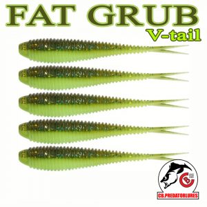 Alternative view of Set 5 năluci Grub pentru biban, șalău, știucă,  FAT GRUB 9, 9cm,  Cod: FG9C004