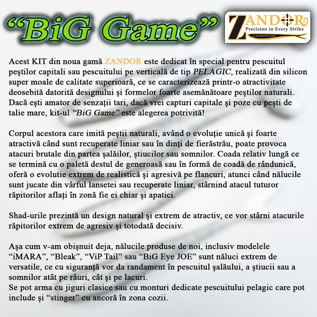 KIT BIG GAME pentru pelagic șalău, știucă, somn - 15cm/16cm, Cod: BG16D032, Culoare: Smoky Caleido - imagine 2