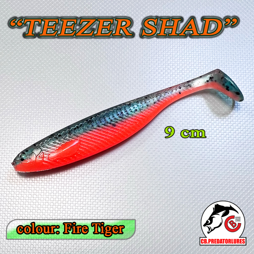 Set 5 năluci Shad pentru șalău, știucă, biban, avat, TZ9, 9cm, Cod: TZ9D009
