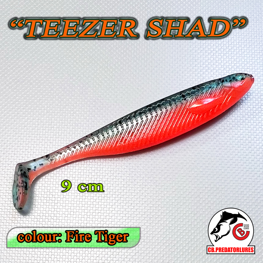 Set 5 năluci Shad pentru șalău, știucă, biban, avat, TZ9, 9cm, Cod: TZ9D009 - imagine 2