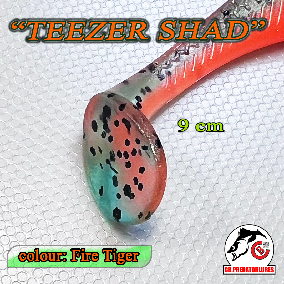 Set 5 năluci Shad pentru șalău, știucă, biban, avat, TZ9, 9cm, Cod: TZ9D009 - imagine 3